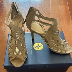 Adrienne Vittadini Beige Cutout Heels